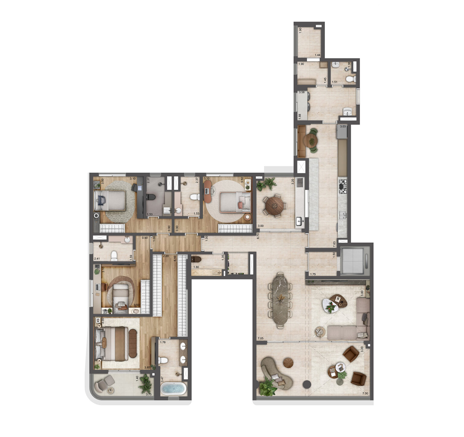 Planta DECORADO 242m²