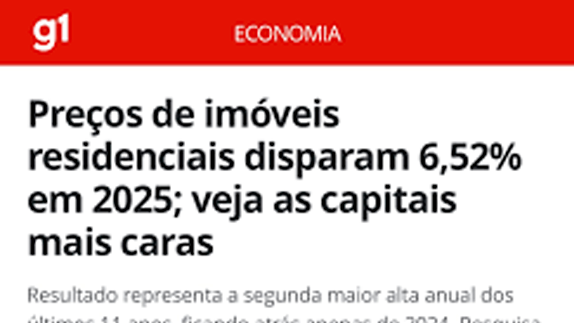 Alta de preços dos imóveis no Brasil em 2025